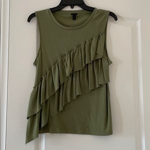 Flattering navy green top